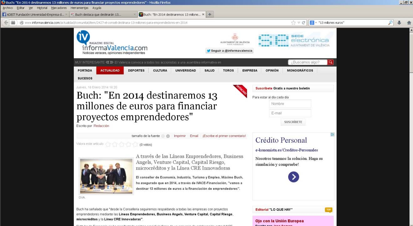 Periódicos digitales INFORMAVALENCIA.COM Noticia publicada: http://www.informavalencia.