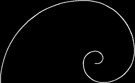 Zona áurea y espiral logarítmica Consiste en rectángulos con proporción de 1 a 1.618033 entre la altura y la base. Esa proporción que es infinita se denomina ϕ.