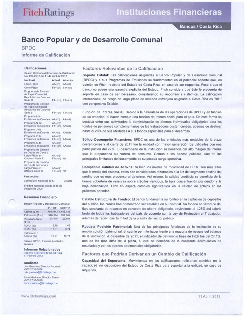 Banco Popular y de Desarrollo Comunal Página 6 de