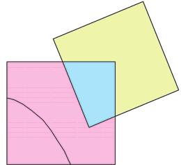 variantes dentro de la opción Intersect que permiten localizar zonas comunes no basadas en superficies. Por ejemplo, localización de puntos de cruce entre capas de carreteras. 6. Union.