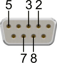 línea del interfaz serial RS232 Conexión: conector de 9 polos Sub-D Pin 2 TxD Pin