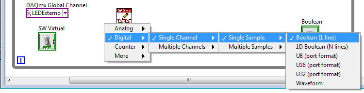 Escogemos Boolean (1 Line) de Single Sample que se encuentra en Single Chanel de la opción