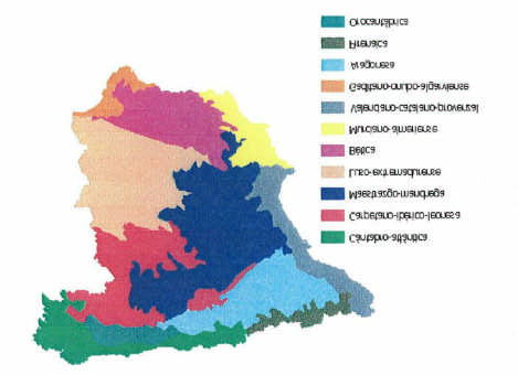 Fig 8 Mapa de las provincias biogeográficas 4.1.3. Región hidrográfica - Hidrología superficial: La cuenca de la rambla Carrasquilla tiene una superficie aproximada de 22 km2.