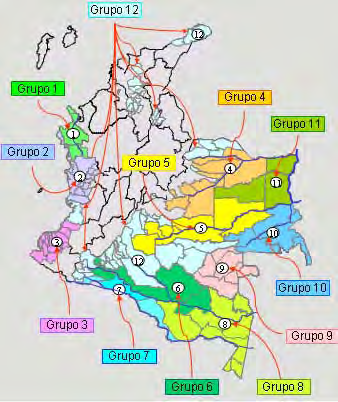 Grupo 13 DIAGNÓSTICO ZNI 66 % territorio nacional 16 Departamentos 4 Capitales departamentales 13 Grupos territoriales 44