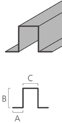 28 tabiquería seca Perfilería especial y omegas Perfiles Cornisa: Perfilería de acero prelacado concebidos para la conjugación de espacios verticales y horizontales con mayor facilidad.