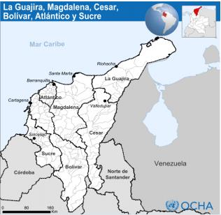 Colombia Humanitarian Bulletin 9 In Brief Emergencia por paso de Huracán Matthew El paso del huracán Matthew generó afectaciones humanitarias principalmente en la zona norte del país.