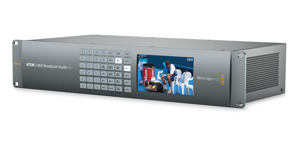 Especificaciones técnicas del producto ATEM 2 M/E Broadcast Studio K Mezclador UHD para producciones en directo con tecnología de avanzada que incluye 20 entradas SDI 12G resincronizadas, compatibles