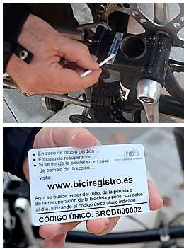 Aquestes etiquetes estan fabricades amb un material de difícil destrucció i alhora si s aconsegueix treure l adhesiu deixen un marcat permanent en el quadre de la bicicleta.