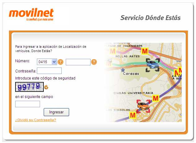 SERVICIO DONDE ESTAS Ingreso al Sistema Para acceder al servicio Dónde Estás?, debes ingresar a la página de Movilnet: http://www.movilnet.com.
