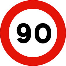 Prohibición de circular a velocidad superior, en kilómetros por hora, a la indicada en la señal.