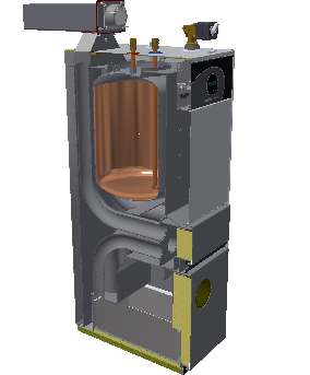 Caldera de pellet con tanque de ACS con resistencia y regulación climática caldera con tanque de inercia incorporado regulación climática gran capacidad de agua caliente máxima fiabilidad 9 4 7 9 mm