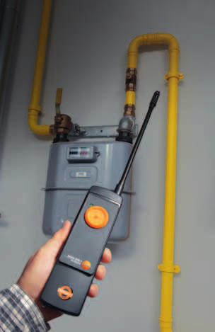 42 Detector de fugas en tuberías de gas natural testo 316-1 El detector de fugas de gas testo 316-1 detecta rápidamente hasta la fuga más pequeña.