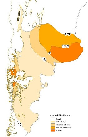 Mapa 2: Aptitpud bioclimática para colza de invierno en Argentina FACTORES CLAVES DEL MANEJO DE COLZA EN ENTRE RÍOS El Ing. Agr. M. Sc.