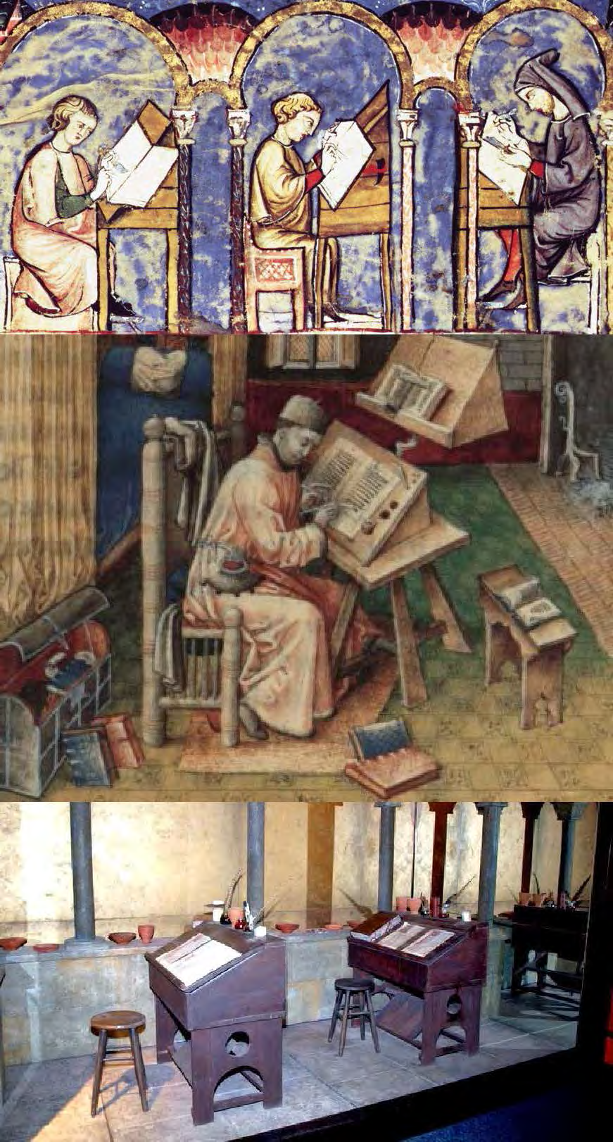 COPIA DE LIBROS En la Edad Media la copia de manuscritos se realizaba en: a.