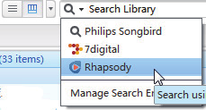 En la página Web de Rhapsody: Para reproducir la lista de reproducción completa, haga clic en Play All (Reproducir todo); Para reproducir una canción, seleccione la canción y