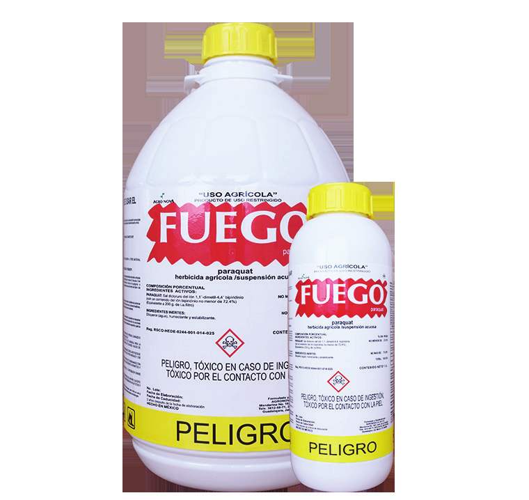 FUEGO (PARAQUAT) Introducción: FUEGO es un herbicida que actúa rápidamente por contacto con las malezas y su efecto se observa unas horas después de la aplicación.