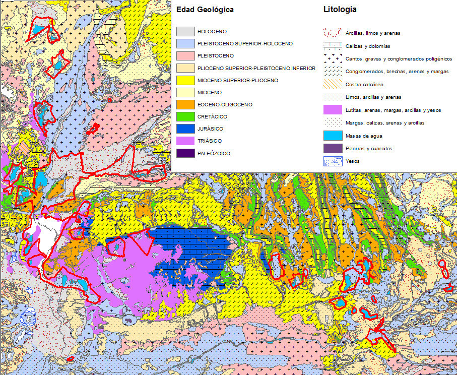 Fig. 7. Mapa geológico sintético de la zona de estudio.