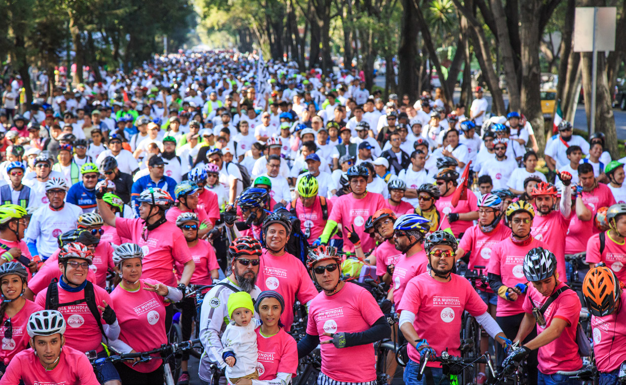 CULTURA CICLISTA Gran rodada CDMX Día Mundial de la Bicicleta Para