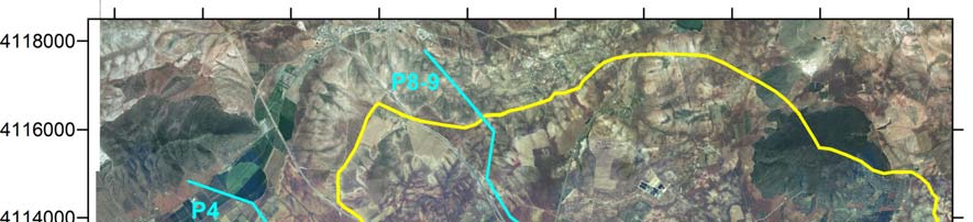 Figura 22: posición de los perfiles de SEV sobre imagen de satélite referenciada.