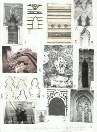 Distintas interpretaciones post-califales de origen oriental, en (F) palacio de la Zisa depalermo y palacio de extramuros extramuros de Toledo, con quince espacios.