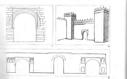 Fuera de murallas abajo El Patio del León con la puerta de entrada (12) seguido por el Patio de la Monteria con palacio excavado del siglo XI (S); X, palacio de crucero siglos XI-XII sito en la Casa