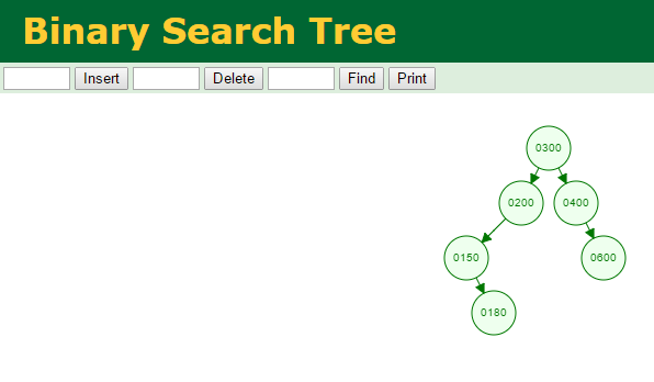 Liga Web Inserta elimina y busca en un árbol binario