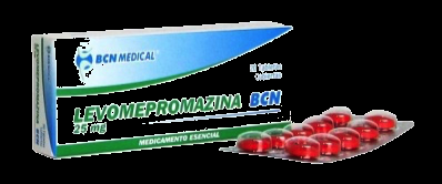 LEVOMEPROMAZINA (ampollas 25 mg./cc.) Fenotiazina con acción antisicótica, antiemética y sedante. (Dosis diaria máxima recomendada parenteral: 300 mg.