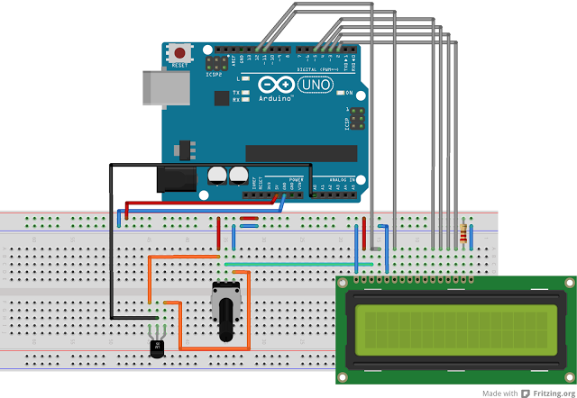 Control de LCD y sensor de temperatura Componentes Protoboard Arduino UNO Sensor de temperatura LM35