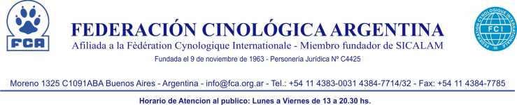 REGLAMENTO DE REGISTRO INICIAL DE LA FEDERACIÓN CINOLÓGICA ARGENTINA PRIMERO Pueden ser inscriptos en el REGISTRO INICIAL de la FEDERACIÓN CINOLÓGICA ARGENTINA ( RIFCA) los perros no declarados al