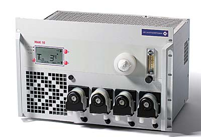 versión Rack 2 intercambiadores de calor PTFE/PVDF 2 conductos de gas (2x150Nl/h) 2 separadores