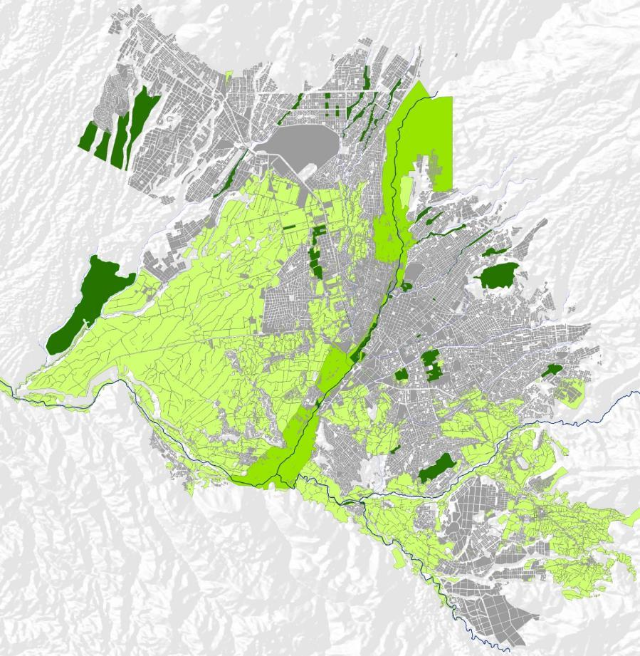 PROPUESTA Se plantea una propuesta de dotación de áreas verdes públicas, en su gran parte sobre áreas eriazas o semi-eriazas factibles