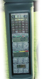 cabezal Monitor de control con cuatro áreas de funciones principales.