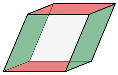 rectángulos y perpendiculares entre sí. Romboedro El romboedro es un paralelepípedo en el que todas sus caras son rombos iguales.