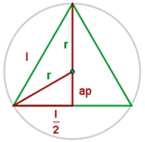 Apotema del triángulo equilátero El Lado de un