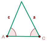 5 Si un triángulo tiene dos lados iguales, sus ángulos opuestos también son iguales. Triángulos iguales 1Dos triángulos son iguales cuando tienen iguales un lado y sus dos ángulos adyacentes.