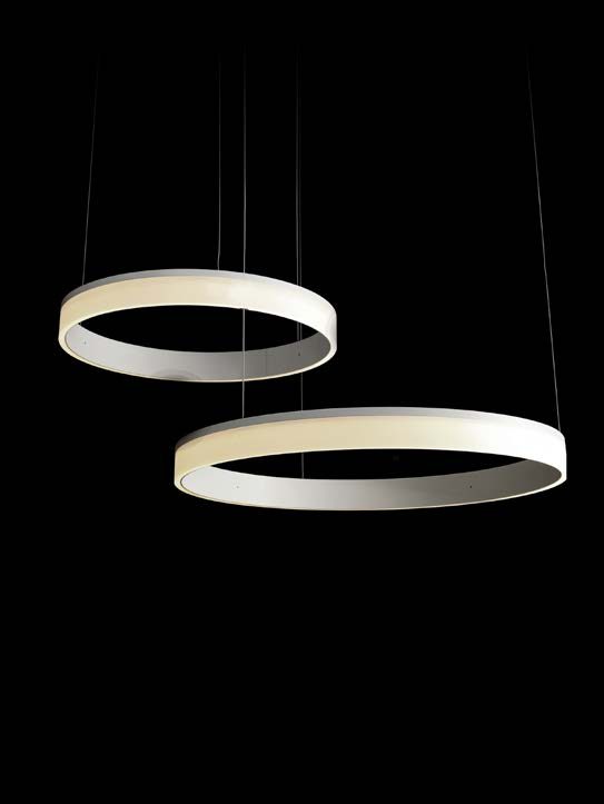 ANNEL 700-107 / 700-108 La luminaria ANNEL se destaca por su diseño minimalista y por la relación entre la ligereza de su forma y la perfecta luz uniforme capaz de generar un ambiente confortable.