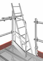 Escalera modular, acceso exterior y escalera Zanca 200 Utilizando la Escalera modular, se pueden construir accesos precisos conformes al sistema.