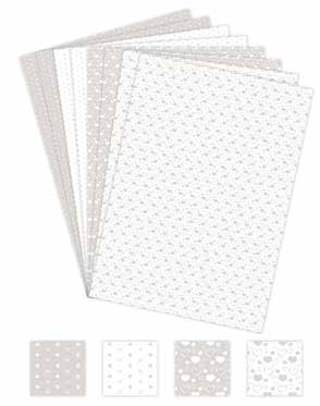 Kit evento Dulzura de corazones 6x Set de tarjetas Nubuck Formato cerrado 15 x 15 cm - ALB 612 Papeles impresos Corazones beige -
