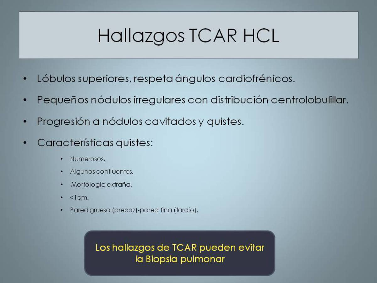 Table 3: Hallazgos TCAR Histiocitosis