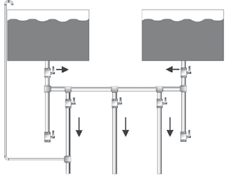 2) La tubería de alimentación del presurizador proveniente del tanque (cisterna o elevado) deberá cumplir con un diámetro igual o mayor a 1 (una pulgada) nominal para los equipos de la línea PRESS