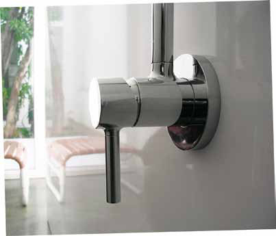 Exposed single lever bath-shower mixer.