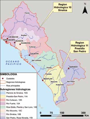 Noroeste; al noreste con el estado de Chihuahua, integrado al Organismo de Cuenca Río Bravo; al este con el estado de Durango, comprendido en el Organismo de Cuencas Centrales del Norte, y también al