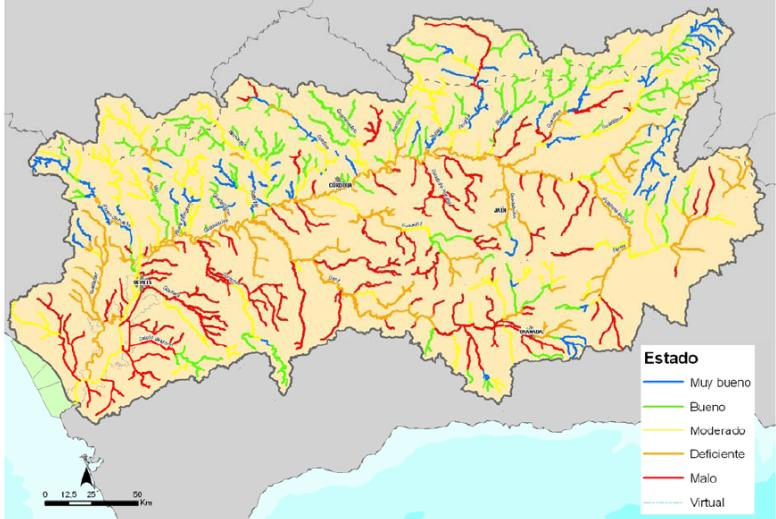 Plan Hidrológico de la Demarcación Estado final de las masas de agua El estado ecológico de cada masa de agua ha sido asignado según los resultados de los indicadores de calidad analizados