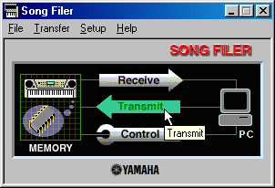 Haga clic en [OK] para volver a la ventana Receive. Transmisión de archivos Puede transmitir datos desde el ordenador al instrumento musical.
