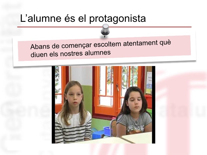 En aquest vídeo els alumnes ens expliquen com aprenen i què opinen de l avaluació. Són alumnes de l escola Heura de Barcelona i de l Institut Bernat El Ferrer de Molins de Rei.
