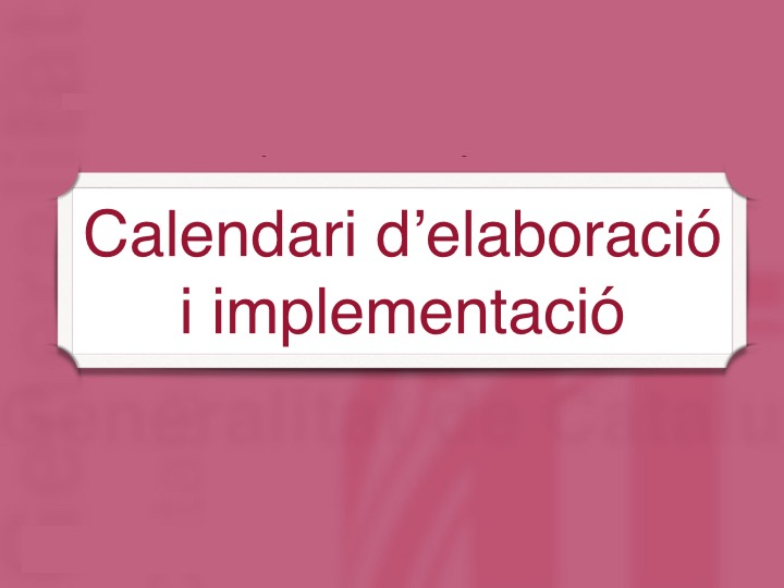 Aquest calendari pretén mostrar el procés que ha seguit la tramitació del Decret fins a la seva publicació.