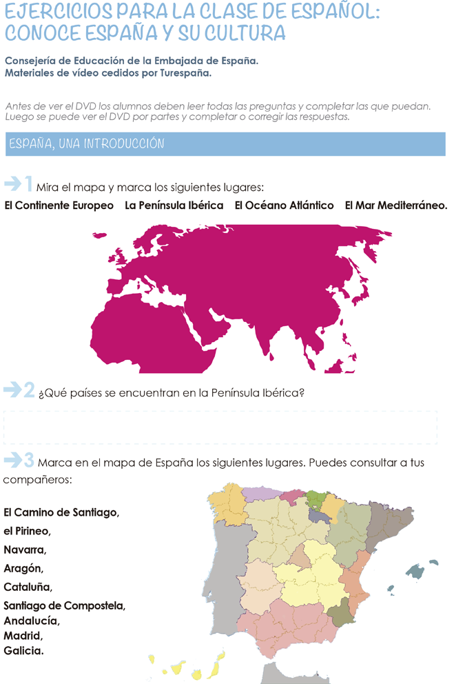 MATERIALES PARA EL AULA Conoce España y su cultura Año 2013