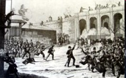 Huelga en Barcelona por un acuerdo librecambista firmado con Gran Bretaña en 1842 bombardeo de la ciudad.