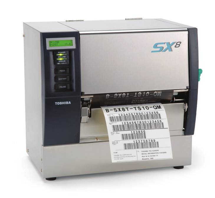 especiales en tiendas y etiquetas para pasillos Contenedores químicos, aparatos grandes y etiquetas especiales Tipo Térmica directa o transferencia térmica Térmica directa Modelo B-SX5T (5.04 pulg.