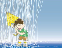 Cuando la precipitación se prolonga, se debe de tener cuidado con la situación. Lluvia Fuerte lluvia de 20 a 30mm por hora Llueve a cántaros.